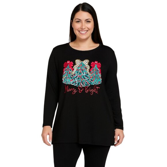 Stencil Merry Bright Christmas Tree Top XL Holiday Winter Comfy Cozy Festive - Picture 2 of 8